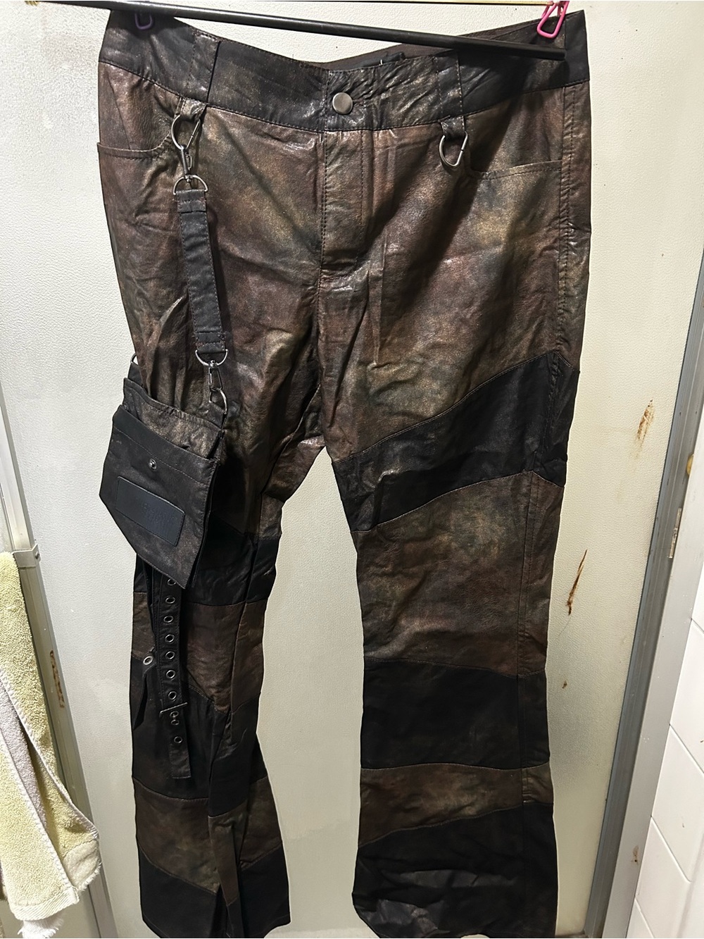 Dollskill Darker Waves Vegan Leather
Patchwork Pants Flare
Grommets Pouch